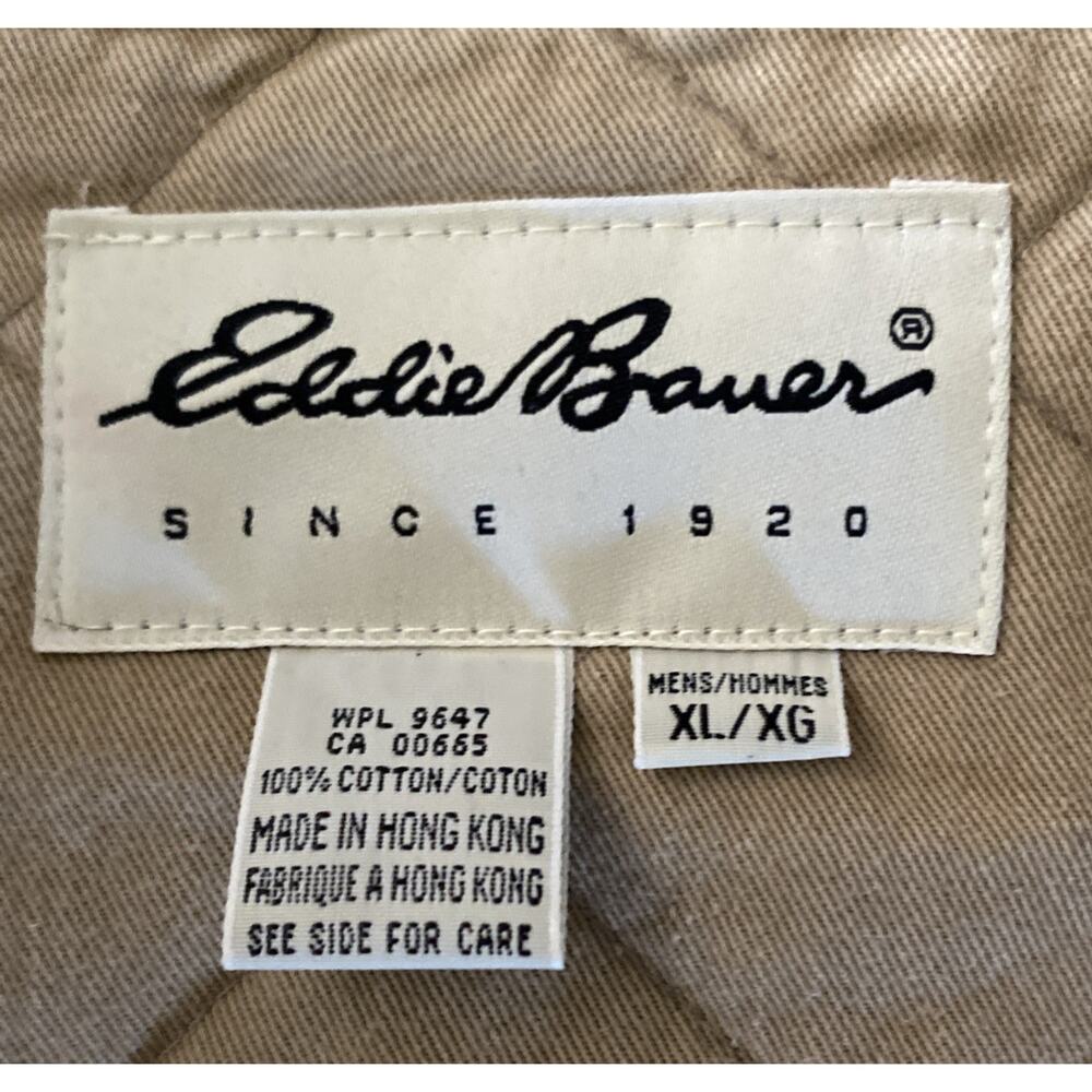 Vintage Eddie Bauer Quilted TAN HUNTING /Western Vest XL~ RARE Find - Picture 8 of 10